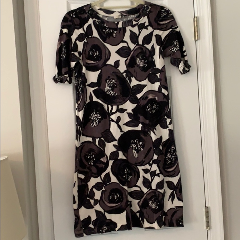 Jcrew light sweater dress. White black and grey.